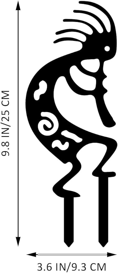 4 Piece Kokopelli Metal Garden Stakes - Native American-Inspired Southwestern Yard Art, Rustic Outdoor Decor for Lawn, Patio, Garden Pathway; Fade-Resistant Ornaments for Thanksgiving Day