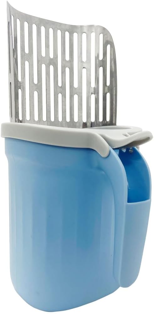 Cat Litter Scoop, Large Capacity Mess-Free Cat Litter Scooper with 10 Rolls/300 Count Refill Bags, Spill-Proof Kitty Box Sifter, Bin Doubles as Scoop Holder