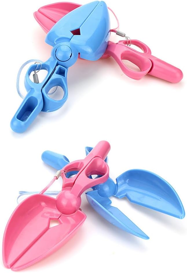 2 Pack Dog Pooper Scooper Mini Portable Pet Waste Poop Scissor Scoop Picker Shovel Cleaner for Doggie Doo Cat Litter Cleaning Tools Cleanup Outdoor Yard Garden Walks Trip