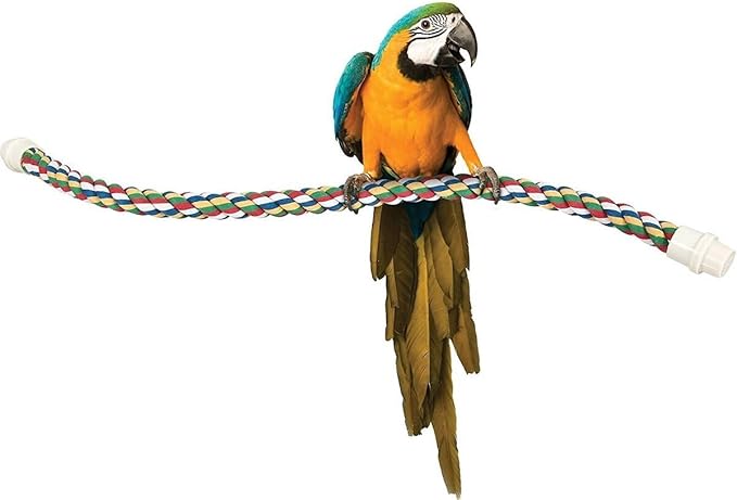 JW Pet Comfy Perch For Birds Flexible Multi-color Rope, Large - 36" Length