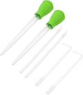 2 Set Manual Fish Tank Cleaning Tools with Extension Pipe and L Shaped Extension Pipe,30ml Aquarium Water Changer,28.9 Inches Siphon Dropper for Fish Bowl Waste Remover,Coral Feeder(Green)