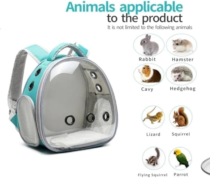 Bird Travel Carrier: Portable Backpack Cage - Breathable Mesh Lightweight Durable Design | Parrot Small Birds Conure Budgie Cockatiel/Outdoor Transport Perch-Integrated Enclosure Use (B1)