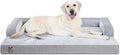 KSIIA Washable Dog Bed XXL Senior Dog, Orthopedic Warm Soft Pet Sofa Waterproof Pet Couch with Sides, Non-Slip and Egg-Crate Foam Jumbo Beds with Removable Cover, 47x32Inch, Grey