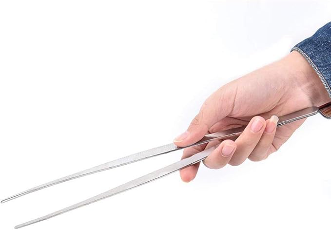 FEITA Extra-Long 15-Inch Tweezer Stainless Steel Straight for Aquarium Fishtank Aquascaping Tools, Mega Reptile Feeding Tongs