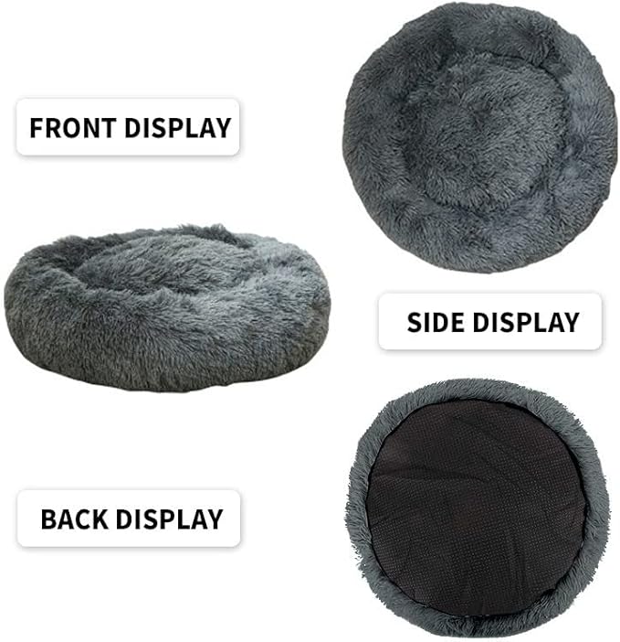 Nisrada Dog Bed for Small Medium Large Dogs, 30 inch Calming Dogs Bed, Washable-Round Cozy Soft Pet Bed for Puppy and Kitten with Slip-Resistant Bottom