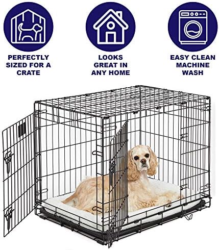 MidWest Homes for Pets QuietTime XXS Dog Bed – White Fleece Bolster, Ultra-Soft and Machine Washable, Fits 18-Inch Crates and Carriers, for Small Dogs and Cats