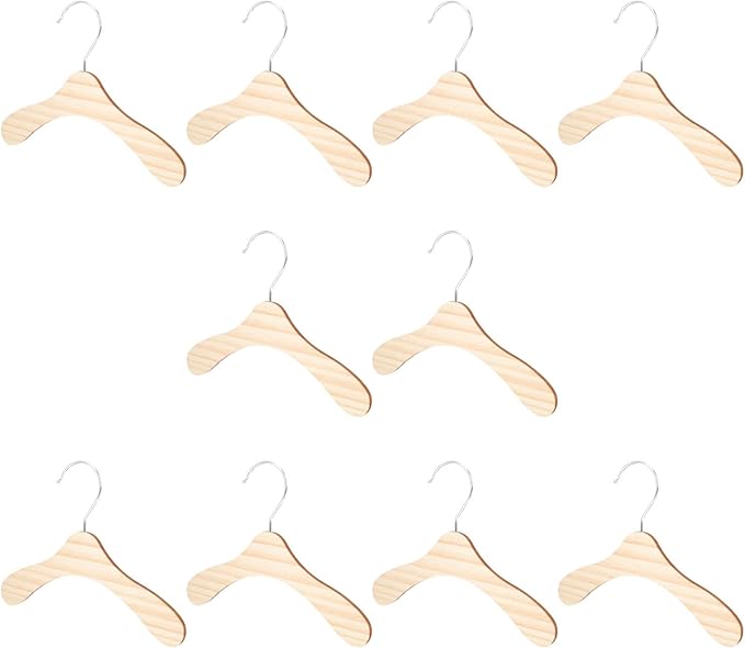 Wooden Dog Clothes Hangers 10pcs 8.66 Inch Sturdy Wear-Resistant Pet Accessory for Small Dog and Cat Clothing Daily Household Use