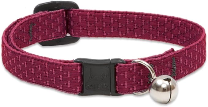 LupinePet Eco 1/2" Berry Cat Safety Collar with Bell , 8-12"