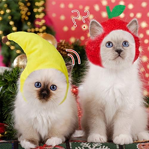 Weewooday 5 Pieces Cat Costume Christmas Bunny Hat Outfit with Ears Funny Cat Hat and Small Dogs Kitten Puppy Party Easter Christmas Headwear Costume Accessory(Cute Style)
