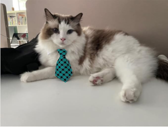 4 Pieces Pets Dog Cat Bowtie Pet Costume Adjustable Formal Necktie Collar for Cats Small Dogs Puppy Grooming Accessories (red/Green)
