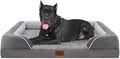 Comfort Expression Orthopedic Dog Bed for Extra Large Dogs 53x42 Inch, Waterproof Supportive Egg Crate Foam XXL Pet Bed with Removable Bolsters, Dog Couch with Washable Cover & Non-Slip Bottom, Grey