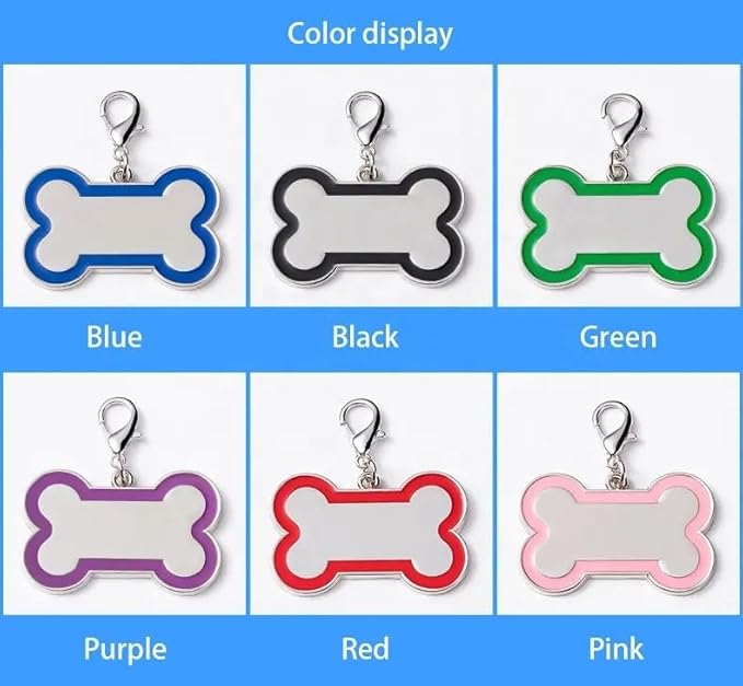 Double-Sided Personalized Dog Tags for Pets - pet ID tag, Laser Engraved Dog tag, Name tag for Dog Collar, Dog Tags for Large Dogs (Pink, Bone-Shaped-Large)