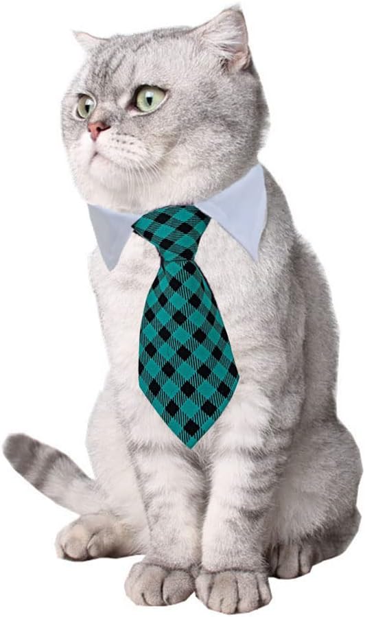 4 Pieces Pets Dog Cat Bowtie Pet Costume Adjustable Formal Necktie Collar for Cats Small Dogs Puppy Grooming Accessories (red/Green)