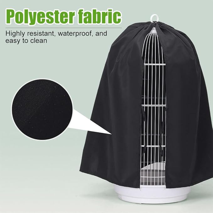 DONGKER Bird Parrot Cage Cover,Polyester Rain-Proof Blackout Birdcage Shade Without Cage for 11.8"-15.7" Dia,25.6"-27.6" Height Round Birds Cages Winter Windproofing & Warmth