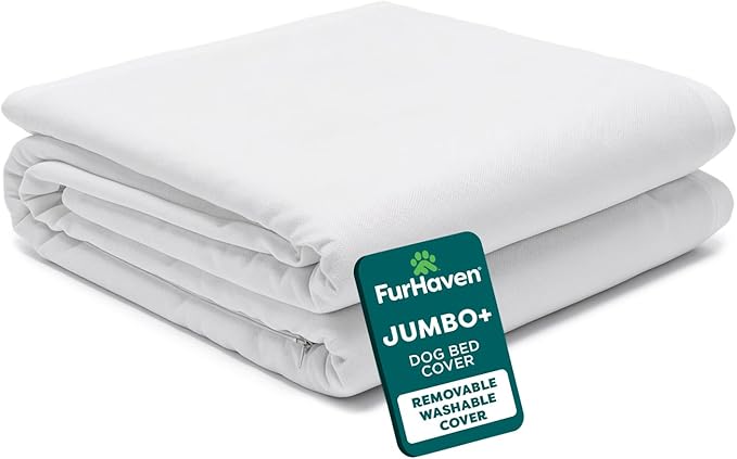 Furhaven Dog Bed Liner Water-Resistant Foam Mattress Protector Cover - White, Jumbo Plus