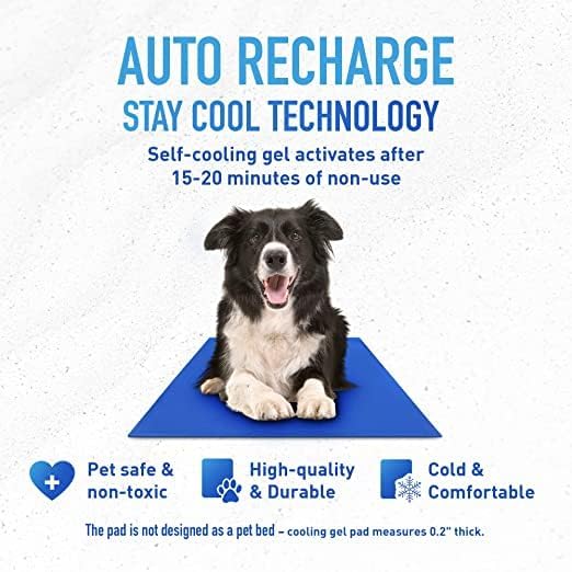 The Green Pet Shop Chillz Gel Mat, Medium - Pressure-Activated Cooling Pad for Pets 0-25 lbs - Non-Toxic, No Water or Refrigeration Needed - Ideal for Home, Travel & Crates