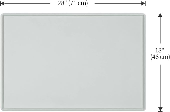 Dog Food Mat,Silicone Waterproof Food Tray,Non Slip Pet Bowl Mats Placemat,0.8" Raised Edge,Suitable for Most Small and Medium Sized Pets,28" x 18"