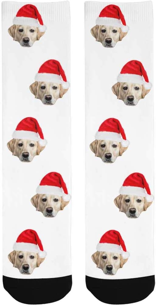 Custom Face Socks, Personalized Dog Lover Pet Photo Picture on Socks Unisex Athletic Crew Socks for Men Women