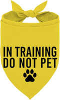 in Training Do Not Pet Dog Yellow Bandana, Training Dogs Scarf, Do Not Pet My Dog, Adjustable Comfortable Triangle Pets Kerchief for Small Medium Boy Girl Dogs