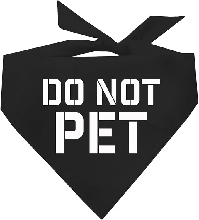 Do Not Pet Dog Bandana (Black, XS 157)