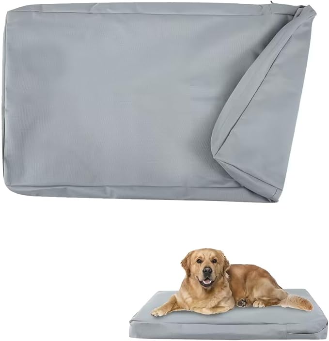 Waterproof Dog Bed Cover Replacement for 48 Inch Wire Crates, Heavy Duty Oxford Fabric Pet Bed Sleeve with Zipper, Washable & Durable Mattress Protector for Puppy, 46" L x 29" W x 4" H (Cover Only)
