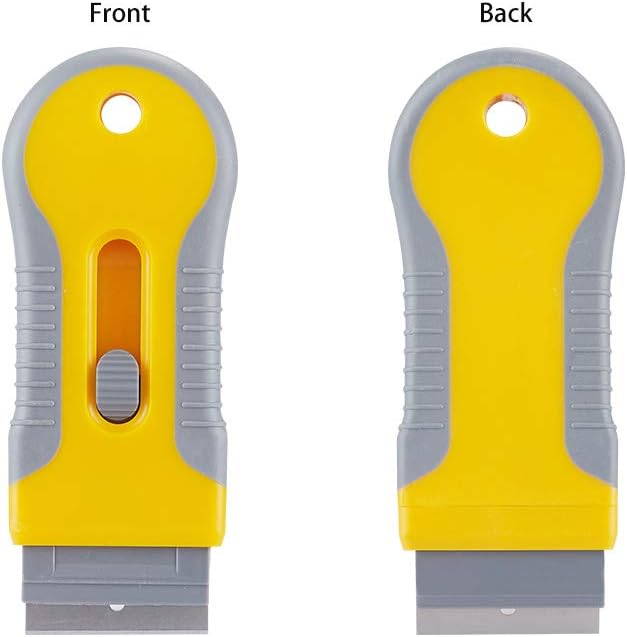WEGAZ-2 Pack Razor Blade Scraper with 100 Extra carbon steel Blades, Scraper Tool for Cleaning Window, Paint, Cooktop, Oven, Glass Stove Top Scraper