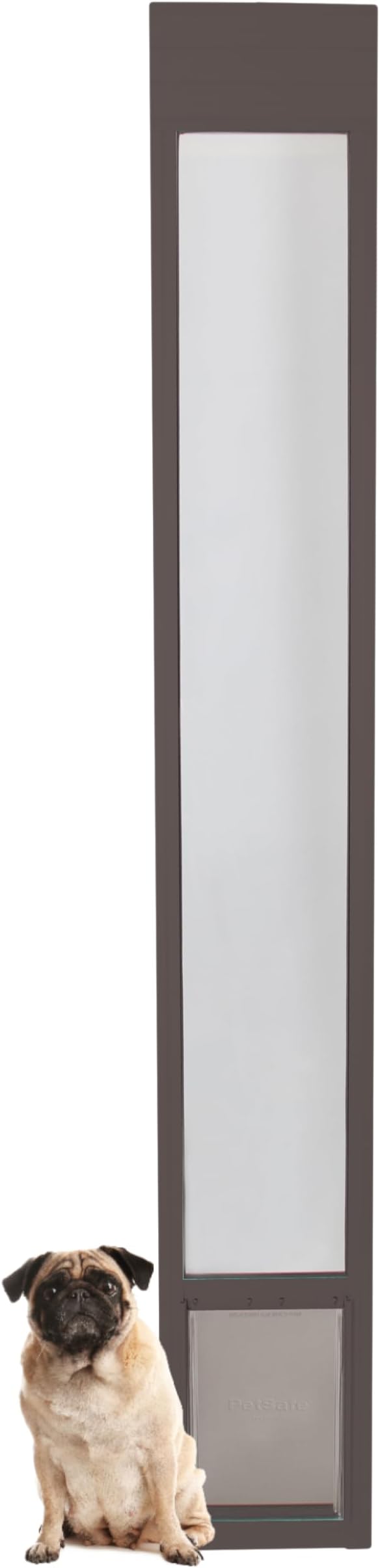 PetSafe Sliding Glass Pet Door - No-Cut DIY Install Doggy Door for Renters - Aluminum Frame - Adjustable Height 75 7/8" to 80 11/16" - Ideal for Medium Dogs Up to 40 lb - Bronze