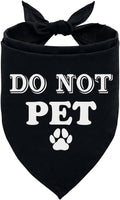Do Not Pet Dog Bandana, Black Dog Bandana, Gift for Dogs Lover, Funny Cute Pet Triangle Scarf Accessories for Small Medium Large Dogs (D38)