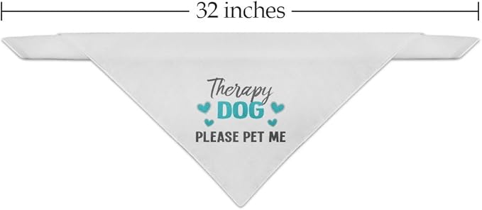 GRAPHICS & MORE Therapy Dog Please Pet Me with Hearts Dog Pet Bandana - White