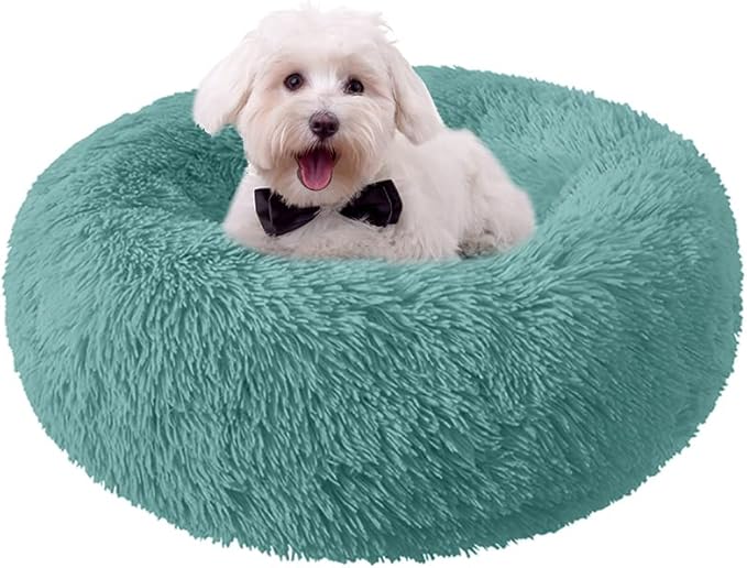 Nisrada Dog Bed for Small Medium Large Dogs, 24 inch Calming Dogs Bed, Washable-Round Cozy Soft Pet Bed for Puppy and Kitten with Slip-Resistant Bottom
