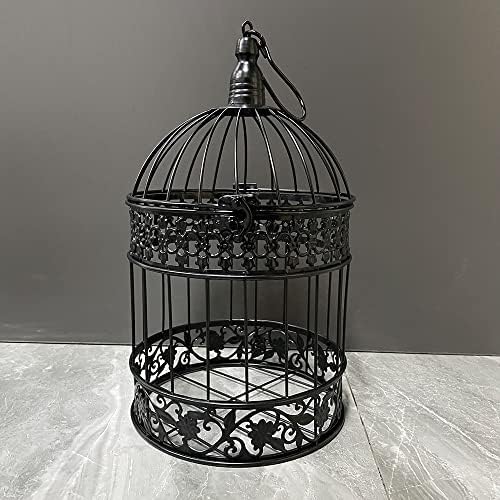 Iron Bird Cage for Wedding Decor and Flower Cage Decor Perfect Props for Hanging Flower Frames Indoor and Outdoor Decoration at Wedding Parties (Black)