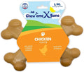 Chew’EMS X Bone Dog Chew Toy for Aggressive Chewers – Long-Lasting Chicken Flavor Nylon Bone – Durable, Rawhide-Free Dental Toy - Giant Size – Made in USA