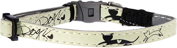 Rogz Glowcat Cat Collar with Safety Buckle Kitten/x-Small - Black