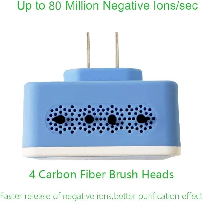 Ionizer Air Purifier/Plug In Air Purifier [Upgraded] with Ion Technology, Cat Litter Deodorizer Odor Eliminator for Purifying Pet Odors, Various Smell, Etc(Blue,6-Pack)