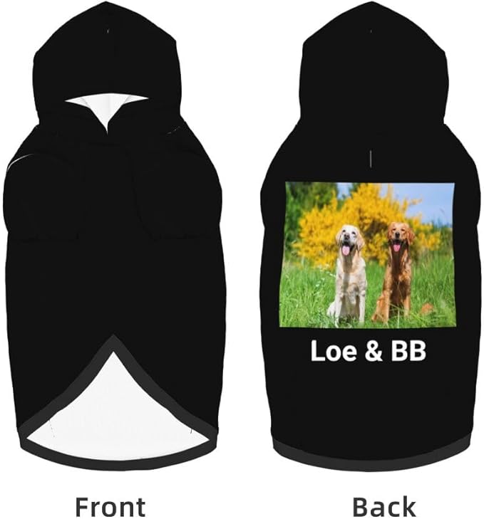 Custom Dog Clothes with Photo Name Logo Personalized Dog Sweaters for Small Medium Large Dogs Breathable Warm, DarkRed, XXL