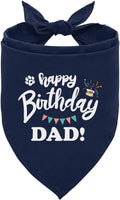 Happy Birthday Dad Dog Bandana, Dad's Gift Dog Bandana, Pet Scarf Accessories, Printed Dog Bandanas Gift for Dog Birthday Party, Dog Bandana Gift for Small Medium Dog (D64)