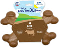 Chew’EMS X Bone Dog Chew Toy for Aggressive Chewers – Long-Lasting Bacon Flavor Nylon Bone – Durable, Rawhide-Free Dental Toy - Giant Size – Made in USA