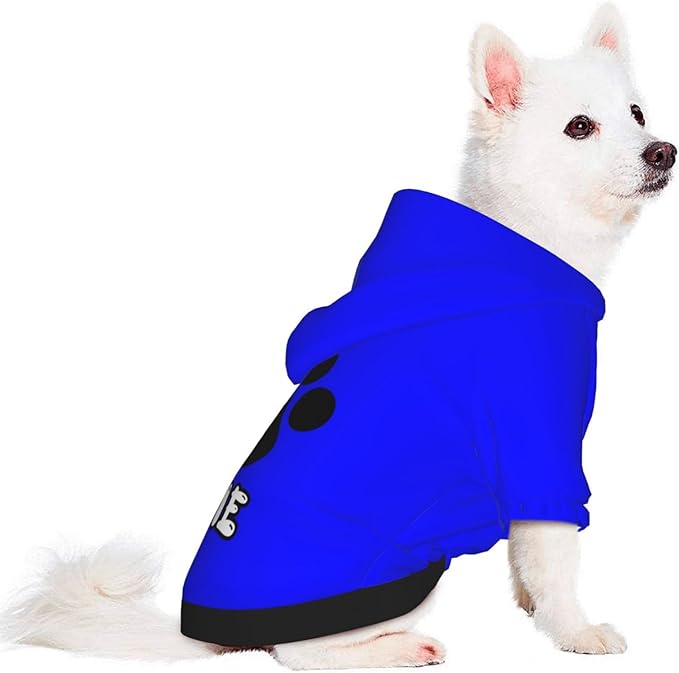 Custom Dog Hoodie Soft & Warm Design Your Own Personalized Photo Text Logo Name Dog Clothes for Puppy Sweatshirt Hooded for Small Medium Large Dogs Girl/Boy Cats Blue