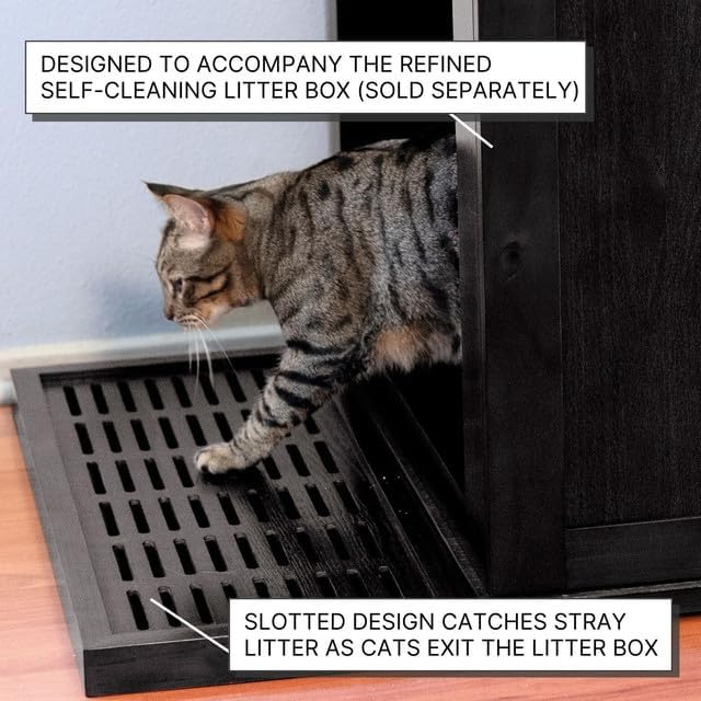 Refined Self Cleaning Litter Box Cabinet-Litter Catch White