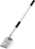 Yangbaga Metal Cat Litter Scoop with Deep Shovel&Long Handle,Detachable Stainless Steel Non-Stick Sifter with Foam Padded Grip, No Bending Back Heavy Duty Cat Litter Scooper