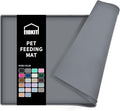 Dog Food Mat,Silicone Waterproof Food Tray,Non Slip Pet Bowl Mats Placemat,0.6" Raised Edge,Suitable for Most Small and Medium Sized Pets,18.5" x 11.5"