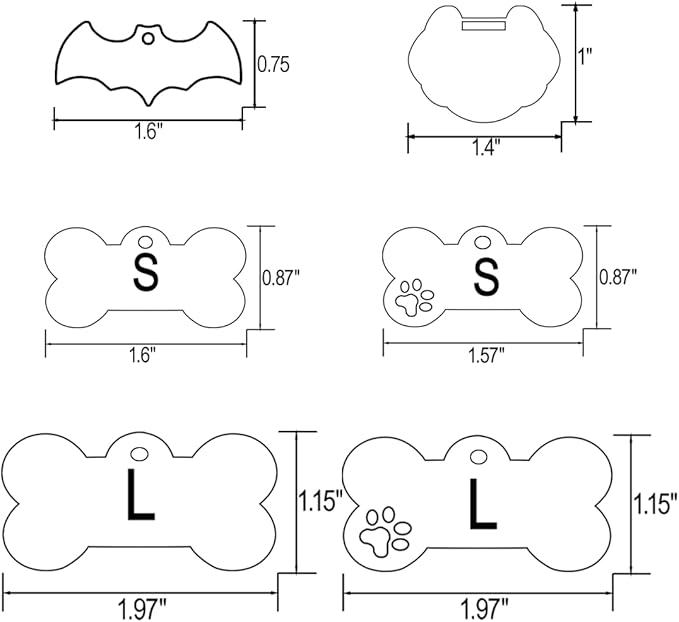 Stainless Steel Personalized Pet ID Tags, Art Design for Dog Tags, Cat Tags, Customized and Engraved on Both Sides of ID Tag, Lock Amulet Shape in Black, Silver, Blue, Gold, Rose Gold Color