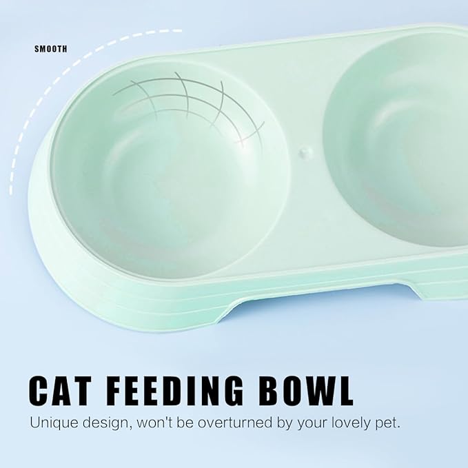Balacoo 8 Pcs Cat Food Feeder, Plastic Double Bowl Cat Feeder, Candy Color Pet Food Bowl, Multi- Household Food Dispenser, Non-Slip, Pet Supplies Accessories