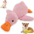 Dog Toys for Aggressive Chewers,2025 Upgraded Dog Chew Toys for Small Large Dogs,Indestructible Puppy Teething Toys,Plush Yellow Stuffed Duck Toy (Pink, Large)