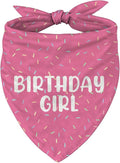 Happy Birthday Dog Bandana, Pink Birthdays Party Pet Scarf, Adjustable Triangle Dog Bandana for Small and Medium Dogs, Fun Party Dogs Accessory for Birthday Celebrations