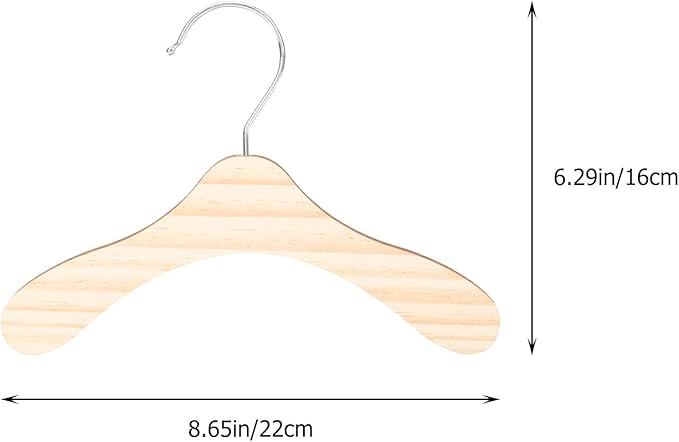 Wooden Dog Clothes Hangers 10pcs 8.66 Inch Sturdy Wear-Resistant Pet Accessory for Small Dog and Cat Clothing Daily Household Use
