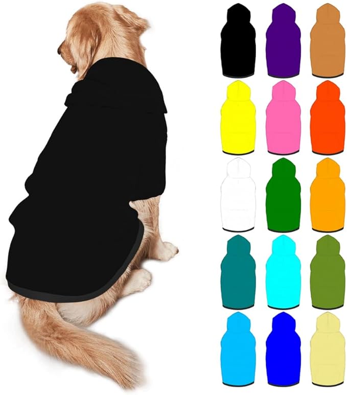Custom Dog Clothes with Photo Name Logo Personalized Dog Sweaters for Small Medium Large Dogs Breathable Warm, 1PC, Blank Black, L