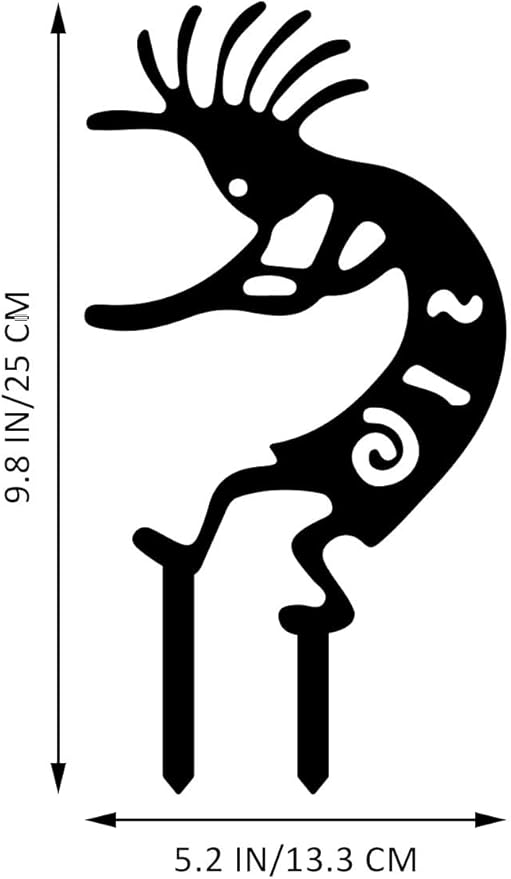 4 Piece Kokopelli Metal Garden Stakes - Native American-Inspired Southwestern Yard Art, Rustic Outdoor Decor for Lawn, Patio, Garden Pathway; Fade-Resistant Ornaments for Thanksgiving Day