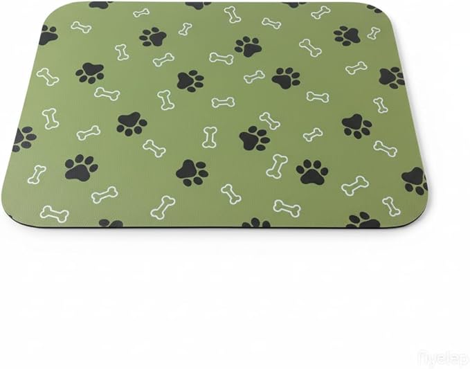 Pet Cat Dog Food Mat Non Slip Mat for Dog Water Bowl Mat Quick Dry Absorbent Cat Feeding Mat, 18.1 * 11.8 in, Green