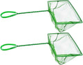 Aquarium Fishing Net Fish Tank Cleaning Tools Fine Mesh Net with Long Handle Green 8 Inch